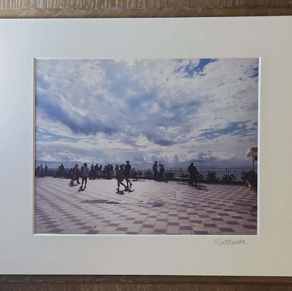 Matted Photography "Piazza in Taormina, Sicily" by Butterfly Rising Designs